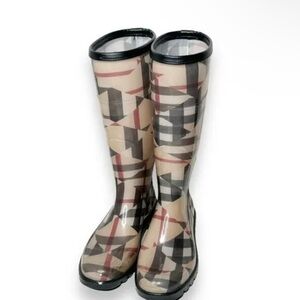Burberry Women Wellington Mid Calf Rain Boots Size 40